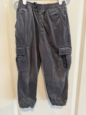 Boy’s Gray Cargo Jogger Pants - Elastic Waist and Ankle